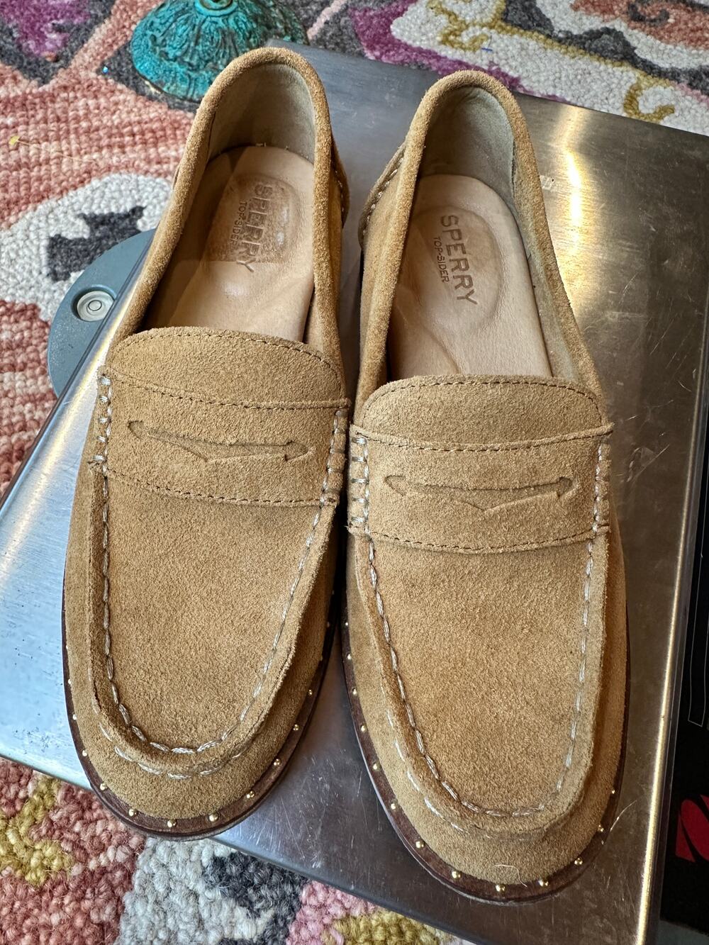 Sperry Top-Sider Tan Suede Penny Loafers Women's Size 5.5 New Without Tags